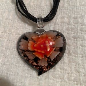 Murano glass heart necklace